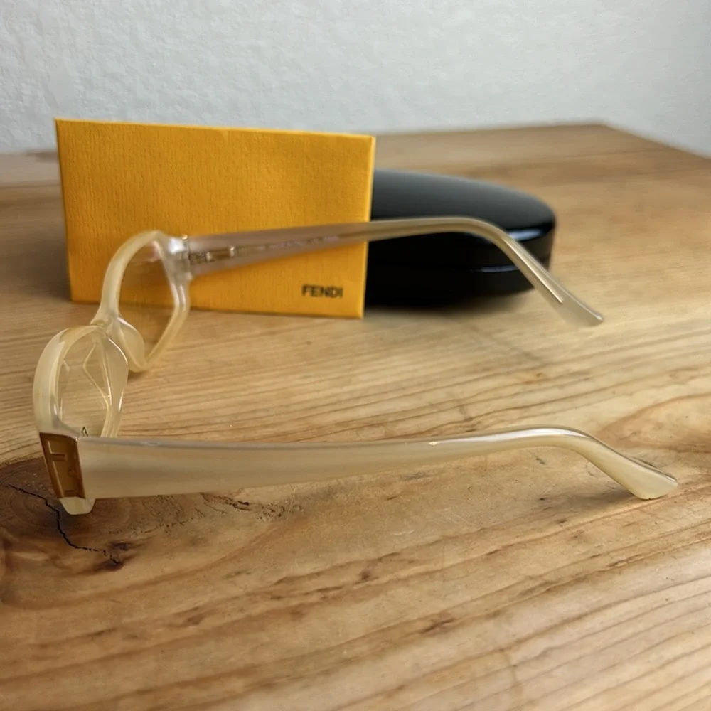 Fendi Translucent Yellow/Tan Cat-Eye Glasses
